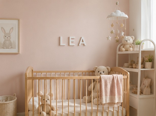 Prénom en lettres 3D dans une chambre d'enfant